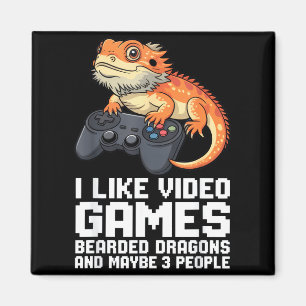 I Like Video Games Bearded Dragon Gamer Introvert  Magnet