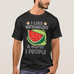 I Like Watermelons And Maybe 3 People Summer Water T-Shirt