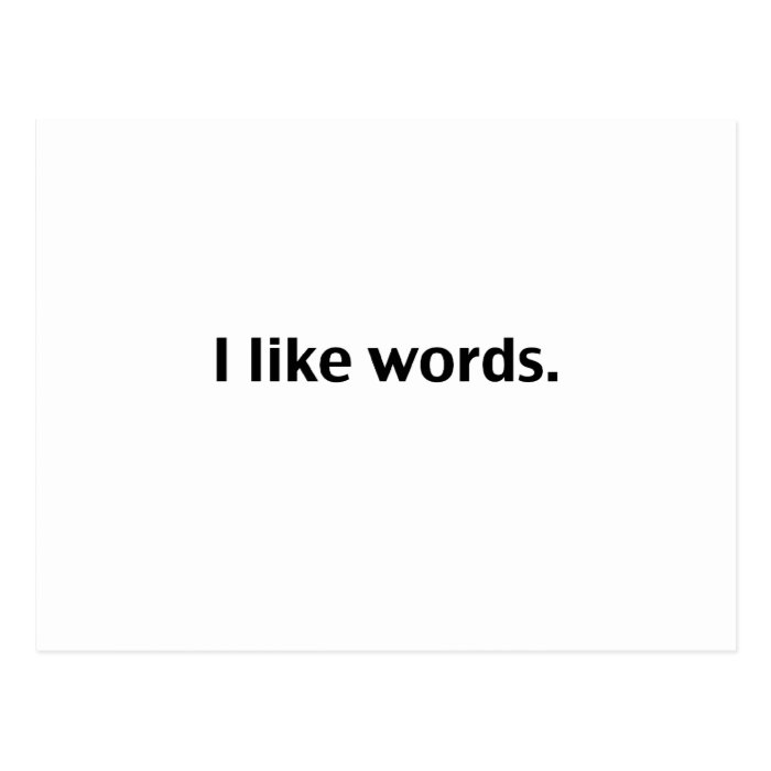 I like words post card