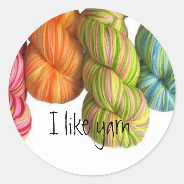 I like yarn classic round sticker (Front)