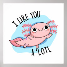 Cute Axolotl Art Wall Decor Zazzle