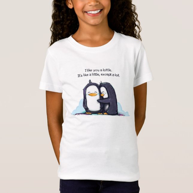 I Like You a Lottle Penguins - Girl's Tee (Front)