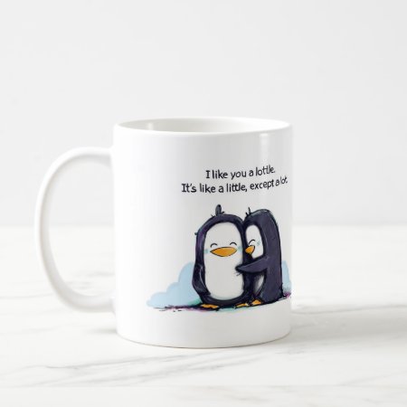 I Like You A Lottle Penguins - Mug