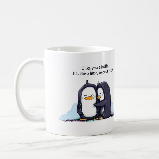 I Like You a Lottle Penguins - Mug (Left)
