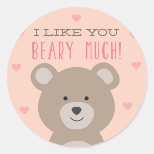I Like You Beary Much Valentine Sticker