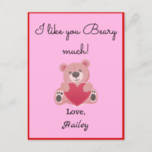 I Like You Beary Much Valentine's Day Card