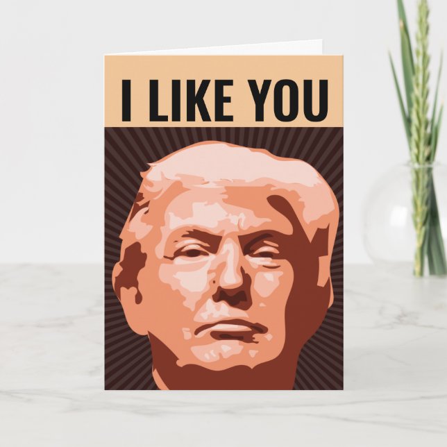 I LIKE YOU DONALD TRUMP BIRTHDAY FUNNY CARD (Front)