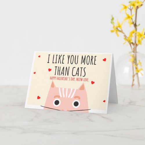 I Like you more than Cats _ Valentins Day Card