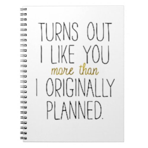 I LIKE YOU MORE THAN ORIGINALLY PLANNED NOTEBOOK