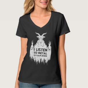 I Listen To Music To Calm Down Heavy Rock Music Ar T-Shirt
