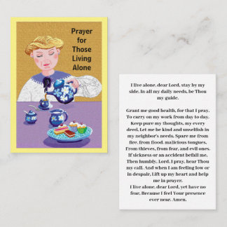 I live alone prayer card
