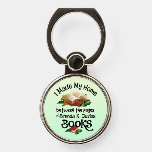 I Live Between the Pages of Brenda K Davies Books Phone Ring Stand