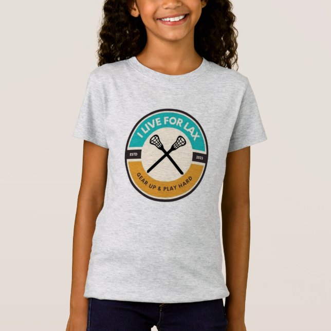 I Live For Lax Classic Logo Girls Tee (Front)