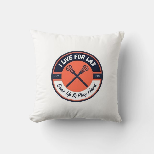 I Live For LAX Orange Logo Pillow (Front)