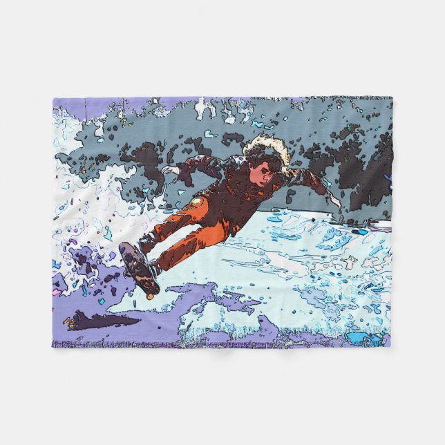 I live For Racing - Skateboard Racing Fleece Blanket (Front (Horizontal))