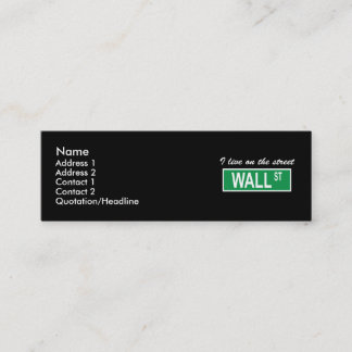 "I live on the street Wall St" Dark Profile Card