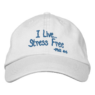 I live Stress Free Embroidered Baseball Cap