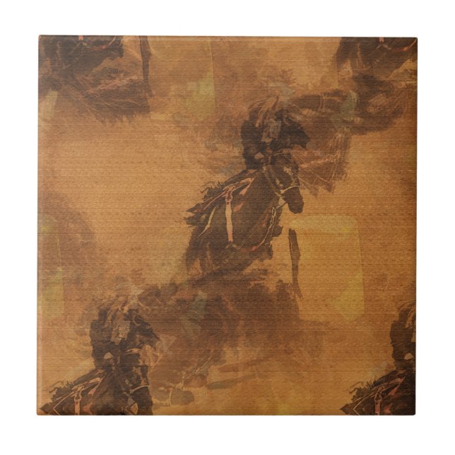 I Live To Barrel Race - Rodeo Event  Square  Ceramic Tile (Front)