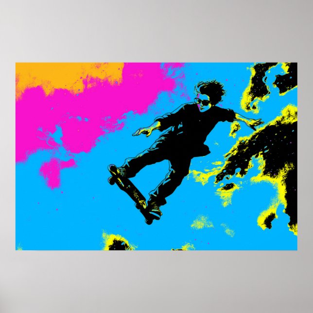 I Live To Fly - Skateboarder Poster (Front)