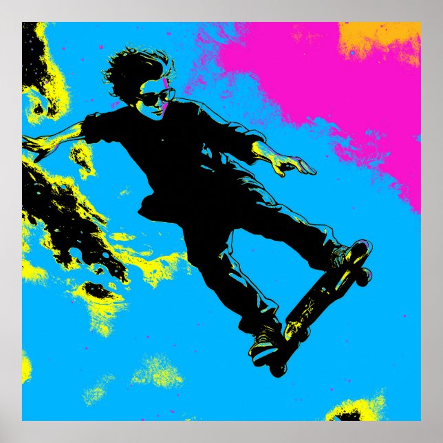 I Live To Fly - Skateboarder Poster (Front)
