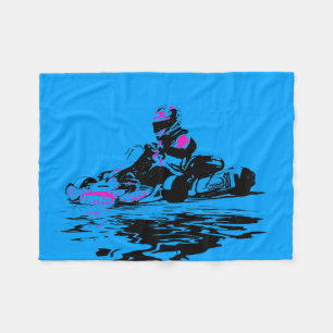 I Live to Kart - Go Kart Racer Fleece Blanket