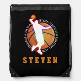 I LIVE TO PLAY BASKETBALL   Sport Gift Drawstring Bag