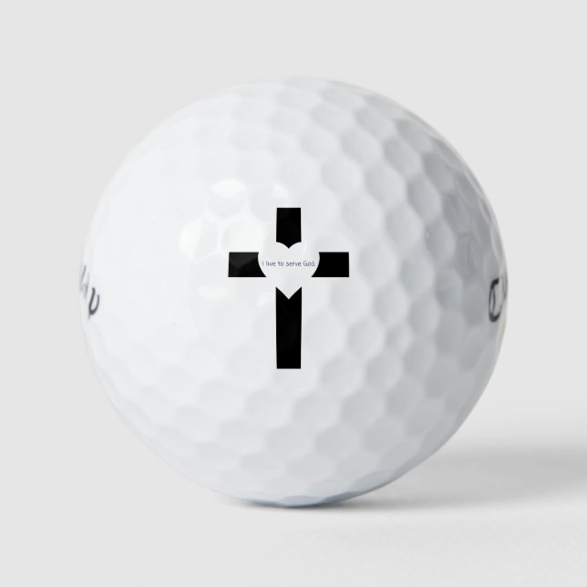 'I Live To Serve God' Devotion Encouragement Gift Golf Balls (Front)