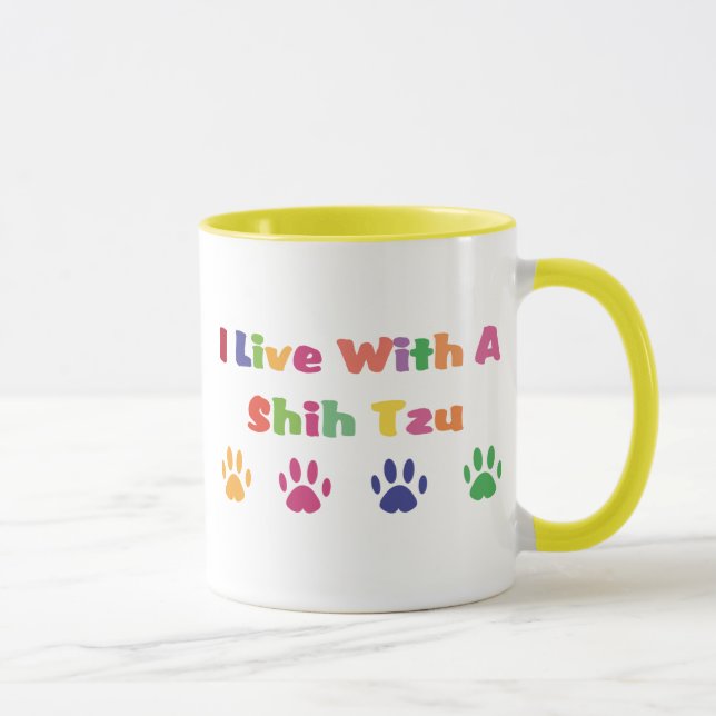 I Live With A Shih Tzu Mug (Right)