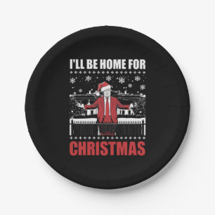 I’ll Be Home For Christmas Trump 47th President US Paper Plates