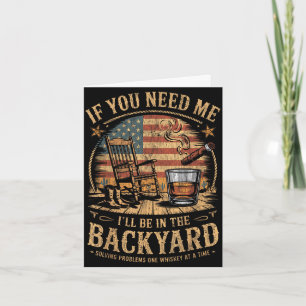I’ll be in the backyard vintage usa flag cigar  card