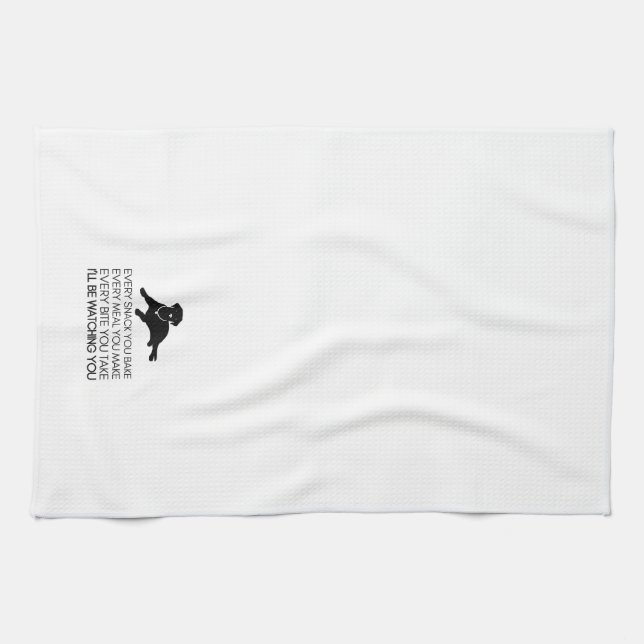 “I’ll Be Watching You” Labrador Kitchen Towel (Horizontal)