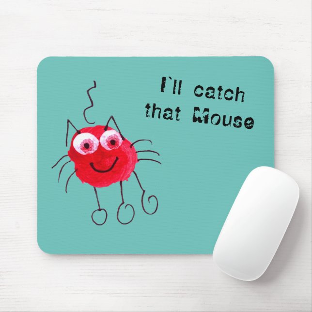 I`ll catch that Mouse Funny Red Cat Mouse Pad (With Mouse)