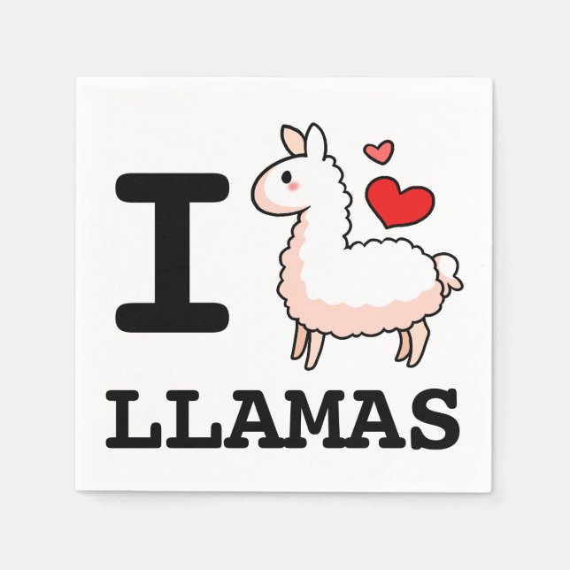 I Llama Llamas Paper Napkins (Front)