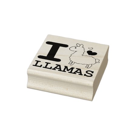 I Llama Llamas Rubber Stamp