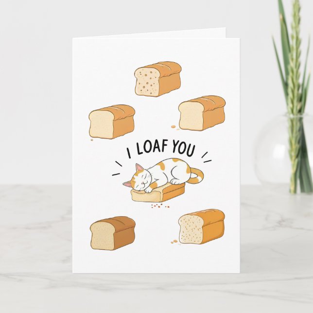I Loaf You Cat Love Anniversary Card (Front)