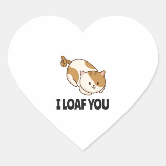 I Loaf You Funny Cat Lover Gift Mom Dad Cute Kitte Heart Sticker