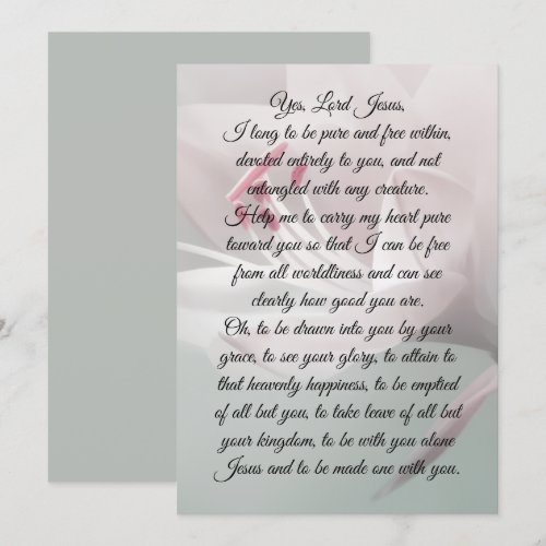“I Long to be Pure &Free” Religious Card