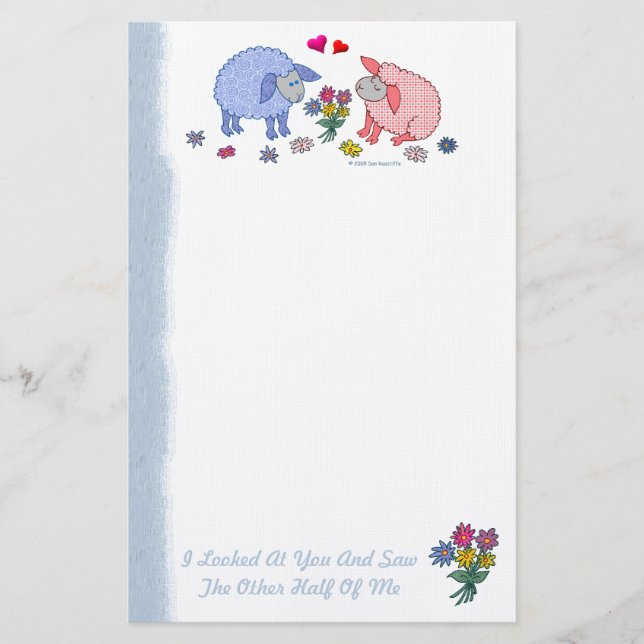 I Looked At You And Saw The Other Half Of Me Stationery (Front)