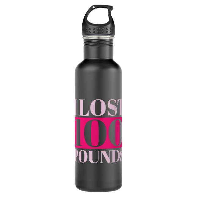 I Lost 100 Pounds Weight Loss Motivation Gym Inspi Stainless Steel Water Bottle (Front)
