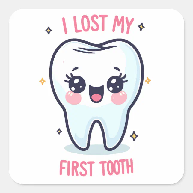 I Lost My First Tooth, 1st Tooth Adventure Square Sticker | Zazzle