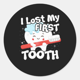I Lost My First Tooth Cute Baby Tooth Out Gift Classic Round Sticker