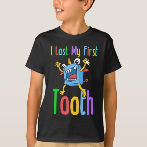 I Lost My First Tooth Cute Boxy Monster  T_Shirt