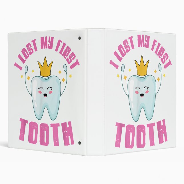 I Lost My First Tooth Teeth Out Kids Gift  3 Ring Binder (Background)