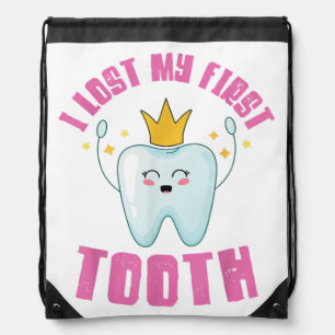 I Lost My First Tooth Teeth Out Kids Gift Drawstring Bag
