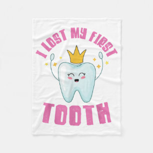 I Lost My First Tooth Teeth Out Kids Gift Fleece Blanket