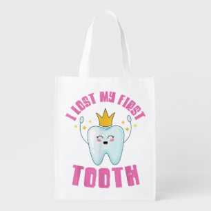 I Lost My First Tooth Teeth Out Kids Gift Grocery Bag