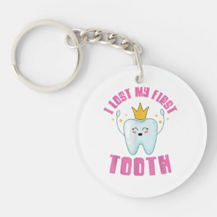 I Lost My First Tooth Teeth Out Kids Gift Keychain