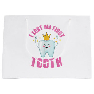 I Lost My First Tooth Teeth Out Kids Gift  Large Gift Bag