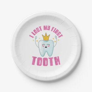 I Lost My First Tooth Teeth Out Kids Gift Paper Plates
