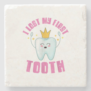 I Lost My First Tooth Teeth Out Kids Gift Stone Coaster